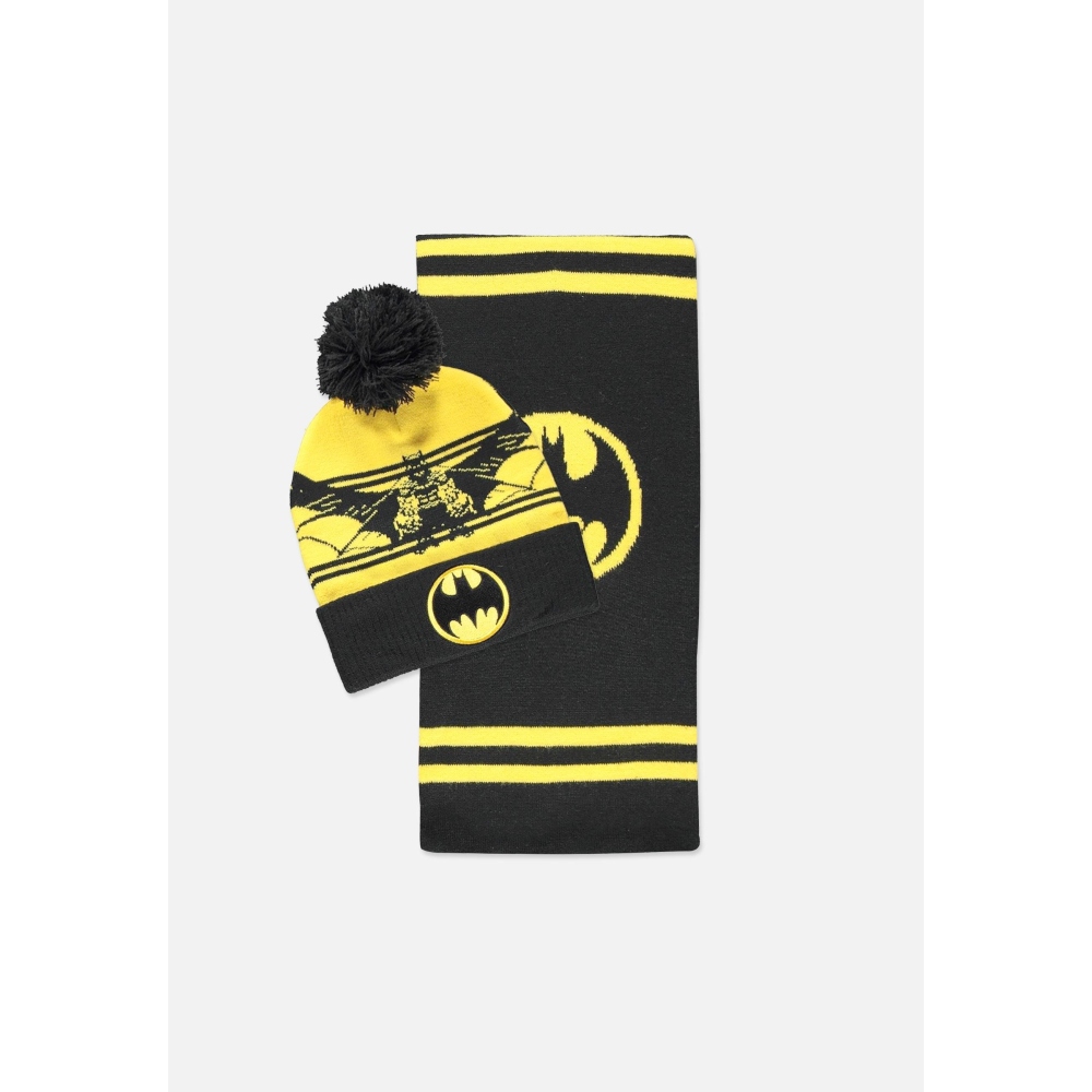 DC Comics Batman - Giftset Bonnet & écharpe - Noir/Jaune
